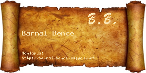 Barnai Bence névjegykártya